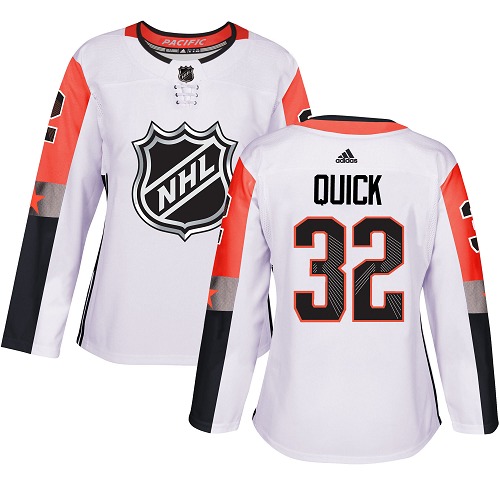 Adidas Kings #32 Jonathan Quick White 2018 All-Star Pacific Division Authentic Women's Stitched NHL Jersey - Click Image to Close